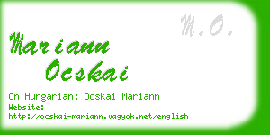 mariann ocskai business card